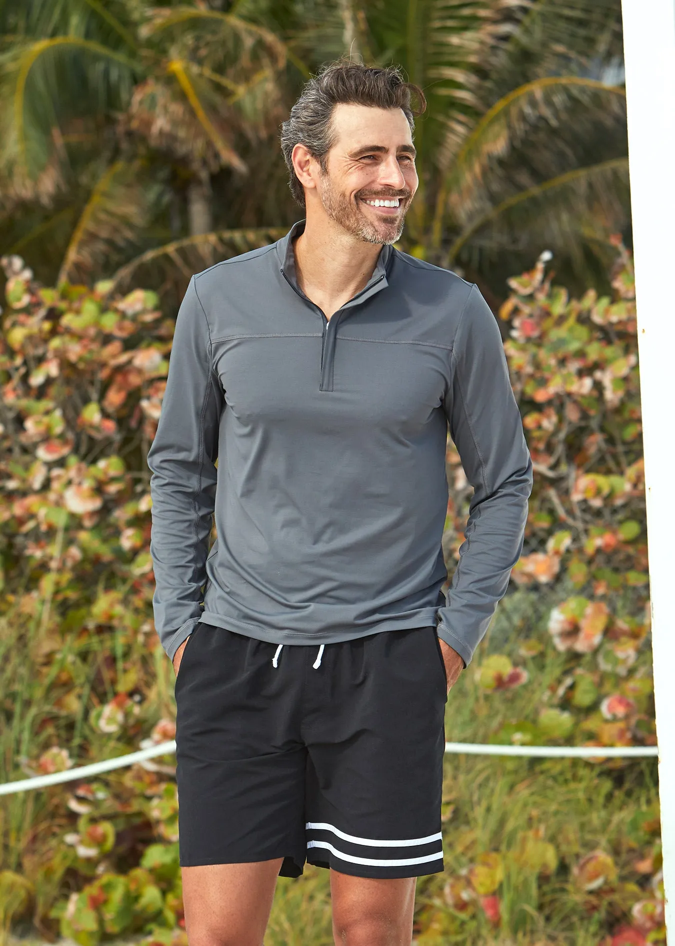 Men's Grey Sport Zip Top