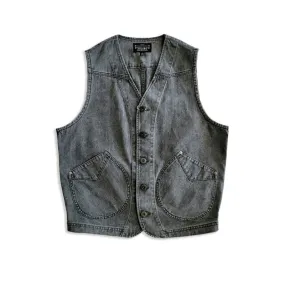 Men's Herringbone Charcoal V-neck Vest