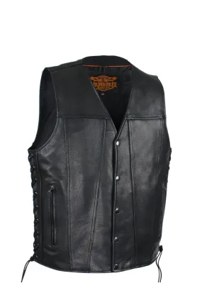 Mens Leather Vest With Concealed Gun Pockets By Milwaukee Riders®