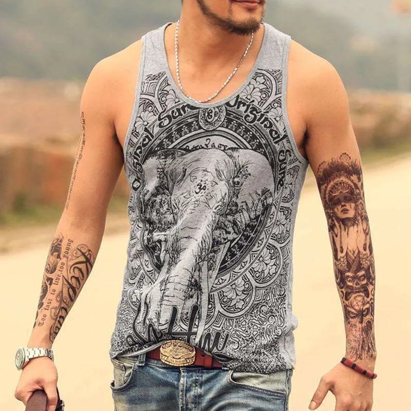 Mens Tantric Elephant Tank