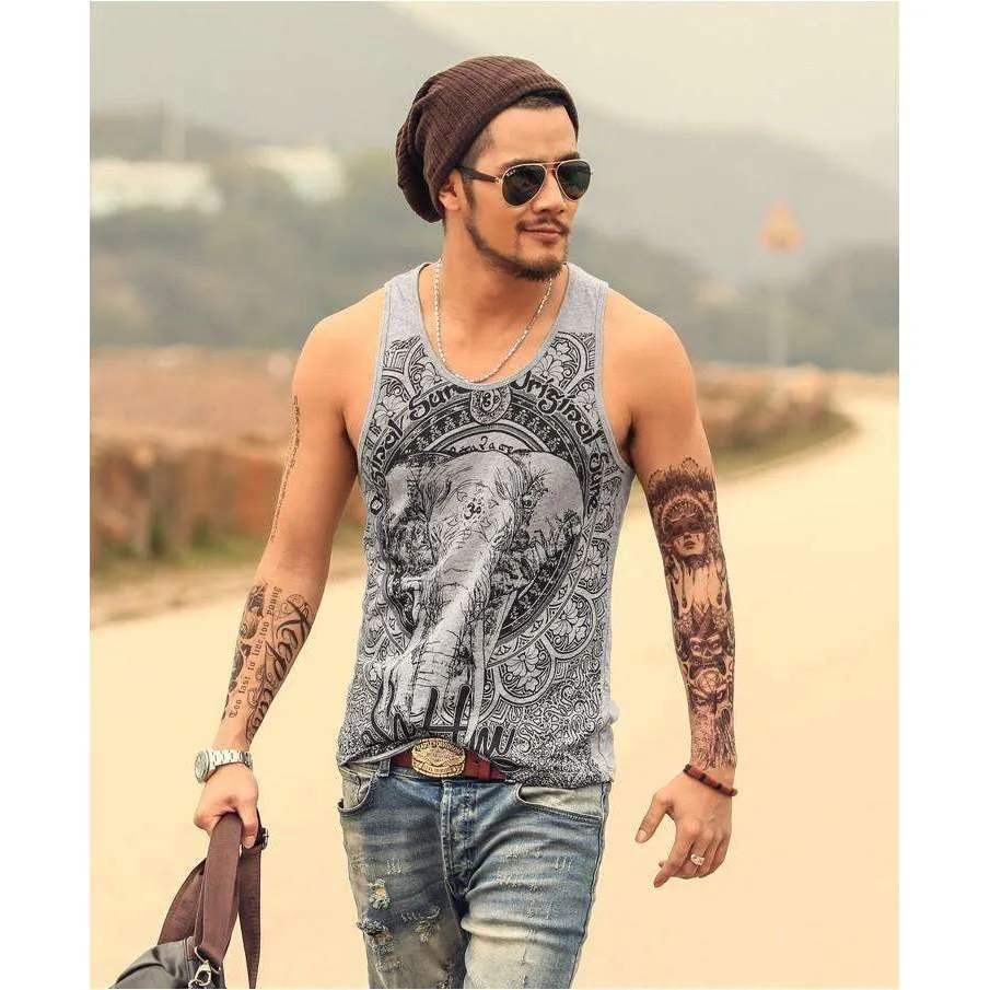 Mens Tantric Elephant Tank