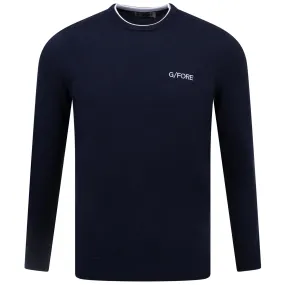 Merino Wool Blend Embroidered Tailored Fit Jumper Twilight - AW24