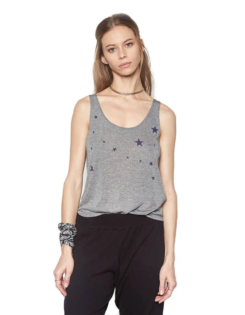 Michael Lauren Brock Classic Tank w/Stars in Heather Grey