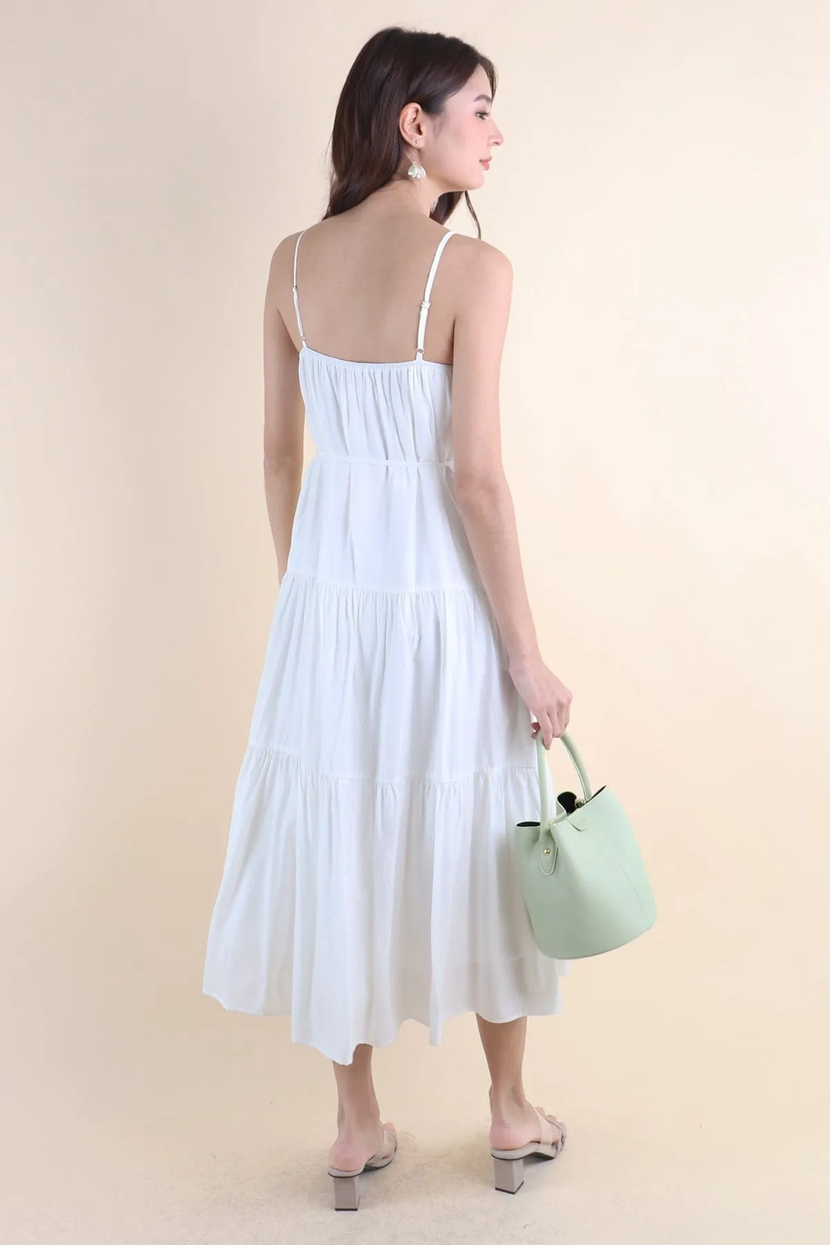 MILAN TIER MAXI DRESS IN WHITE