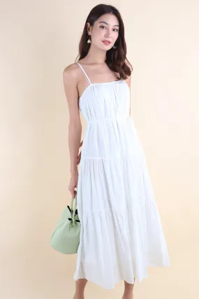 MILAN TIER MAXI DRESS IN WHITE