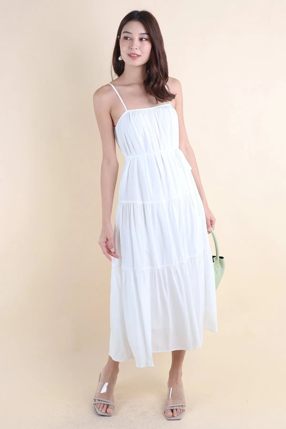 MILAN TIER MAXI DRESS IN WHITE