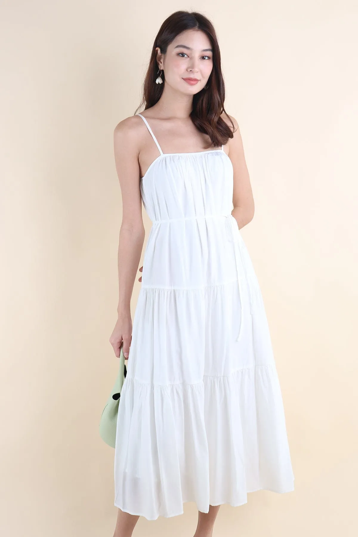 MILAN TIER MAXI DRESS IN WHITE