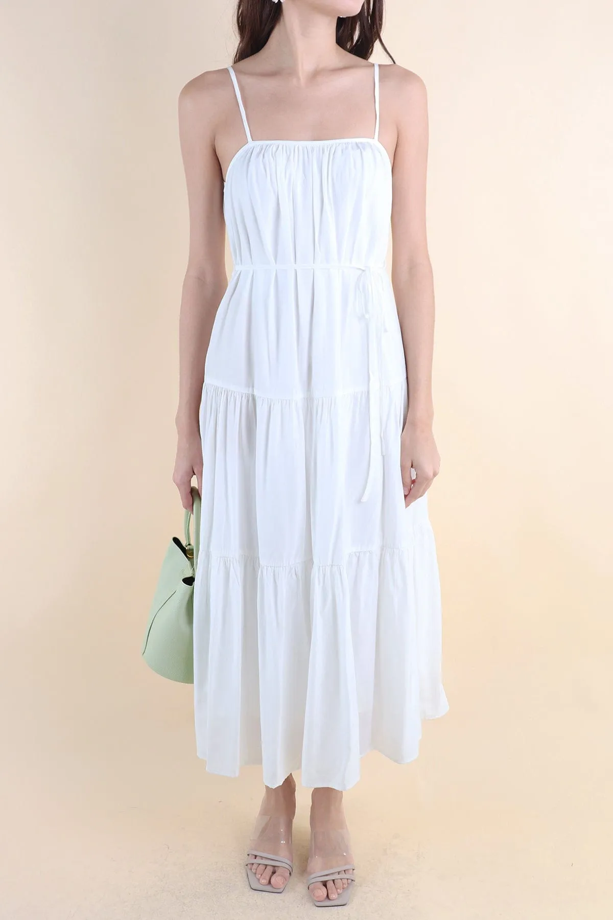 MILAN TIER MAXI DRESS IN WHITE