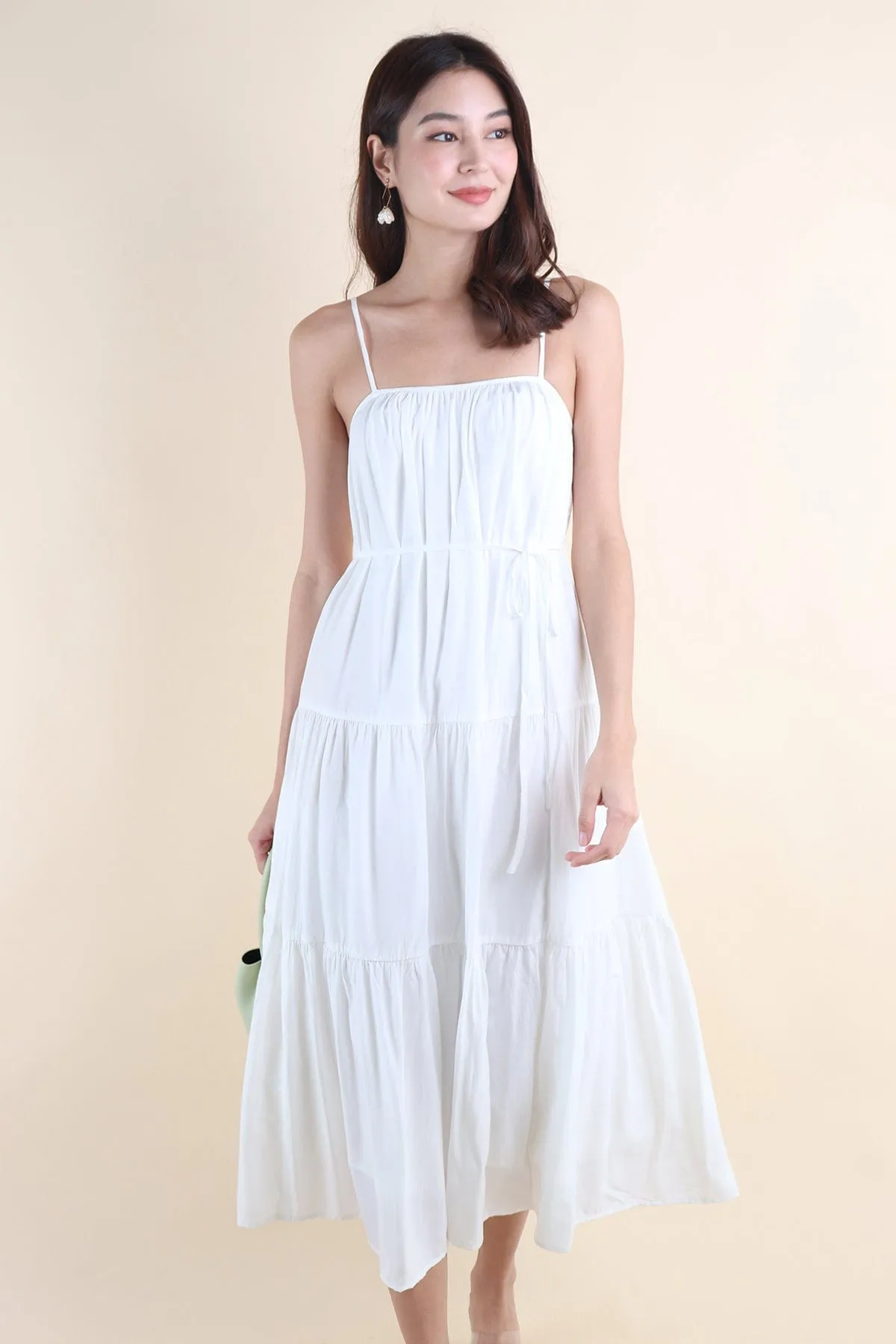 MILAN TIER MAXI DRESS IN WHITE