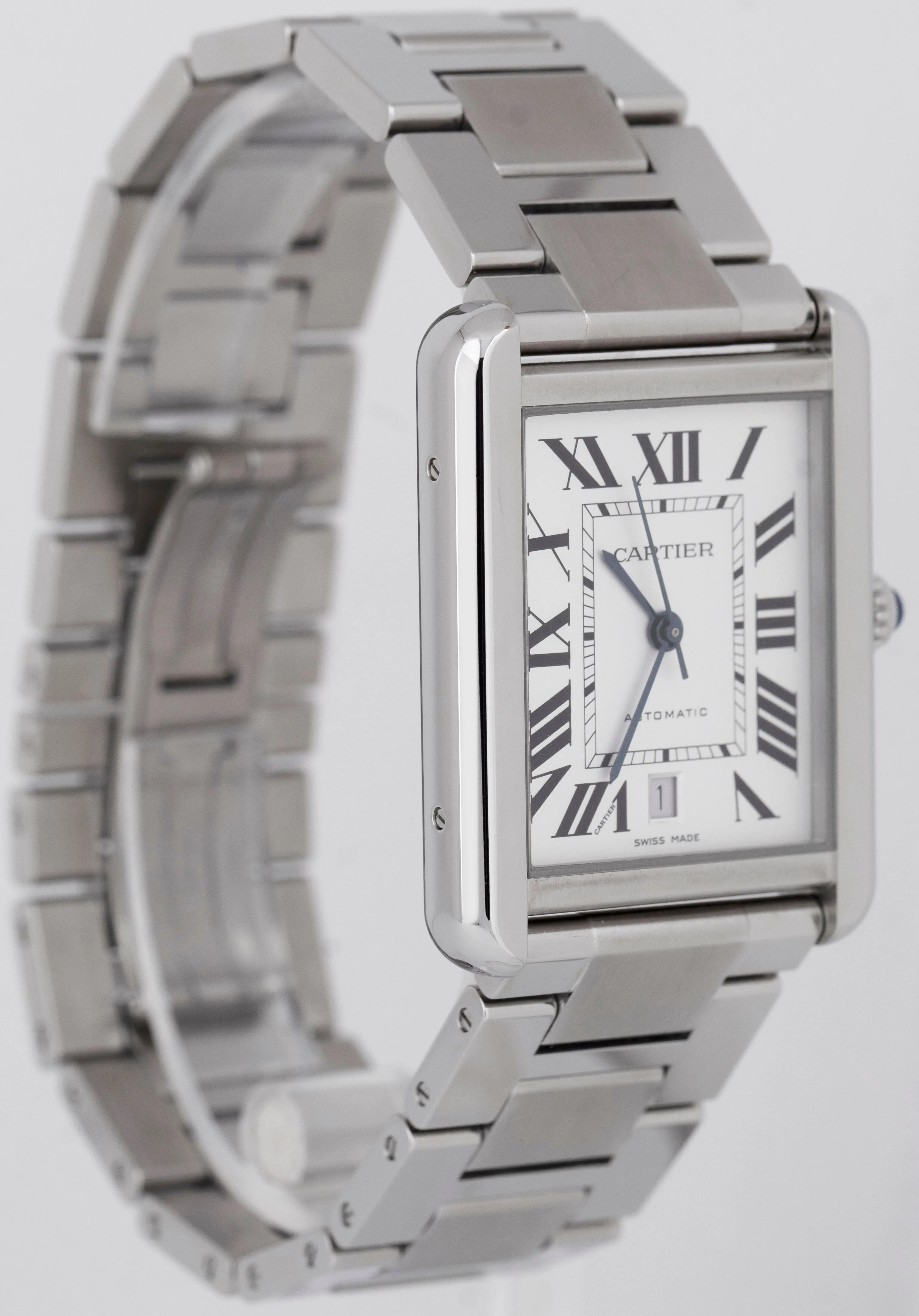 MINT Cartier Tank Solo Silver Roman 31x40mm 3800 W5200028 Automatic Watch BOX