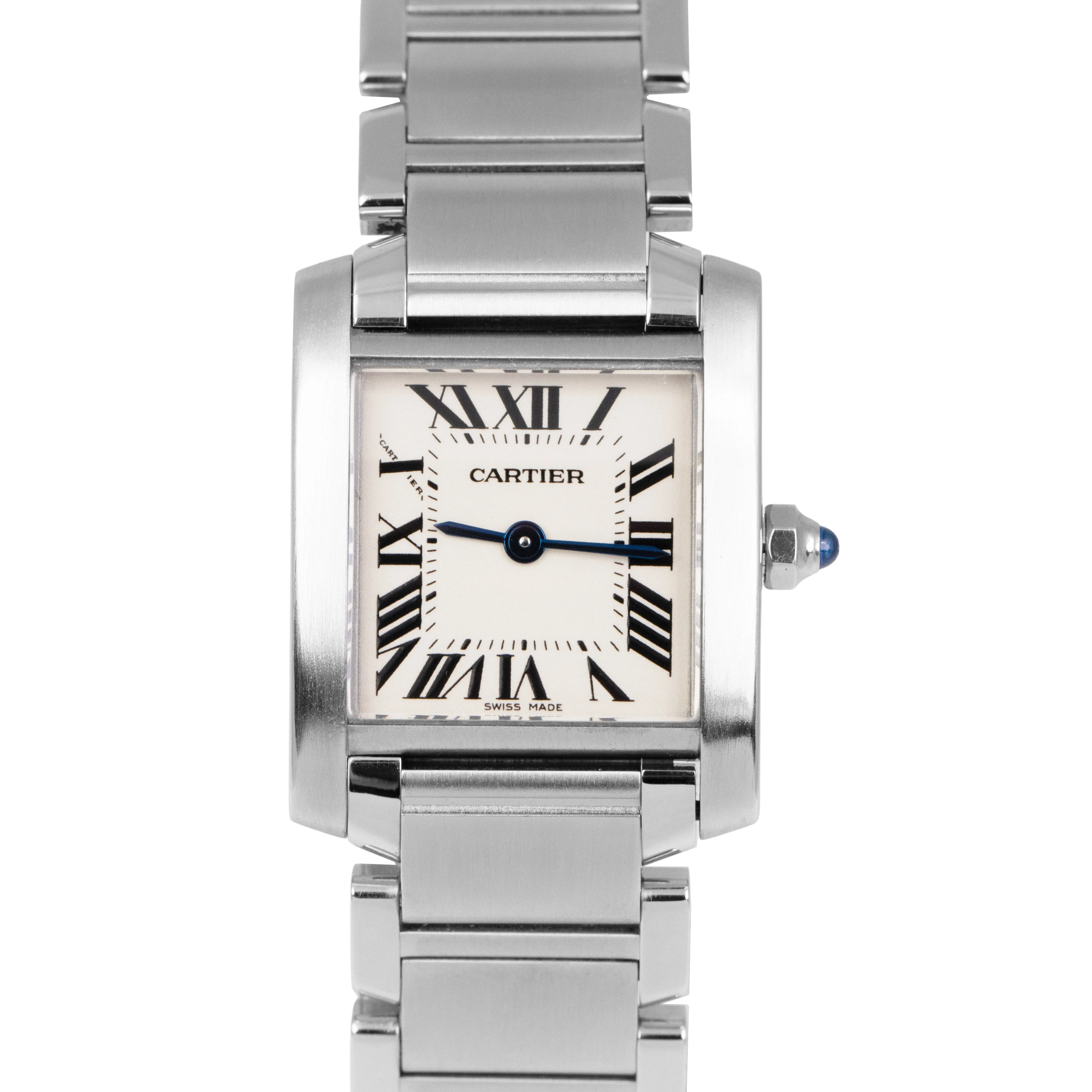 MINT Ladies Cartier Tank Française Quartz 20mm Watch Steel 2384 W51008Q3