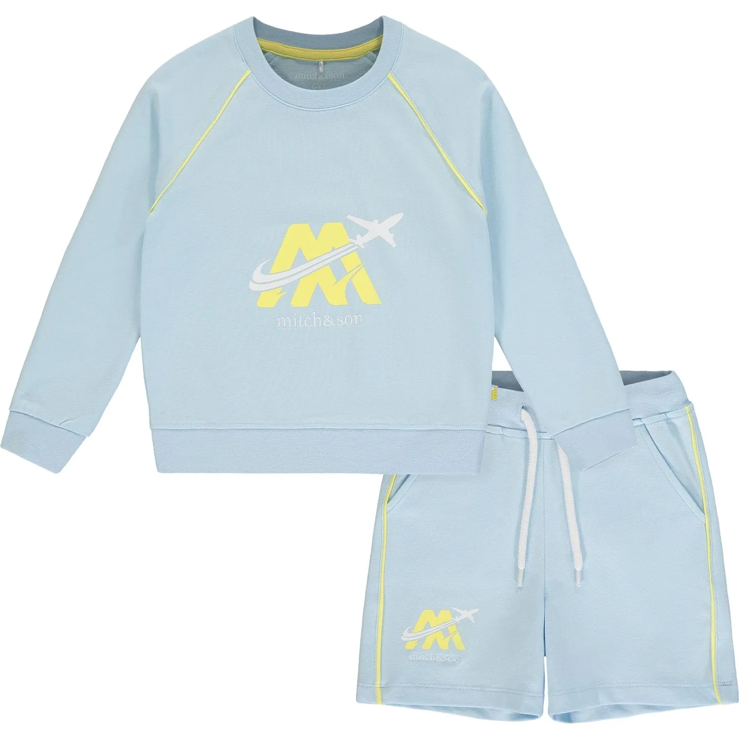 MITCH & SON - Justin A Time To Fly Sweat Short Set - Sky Blue