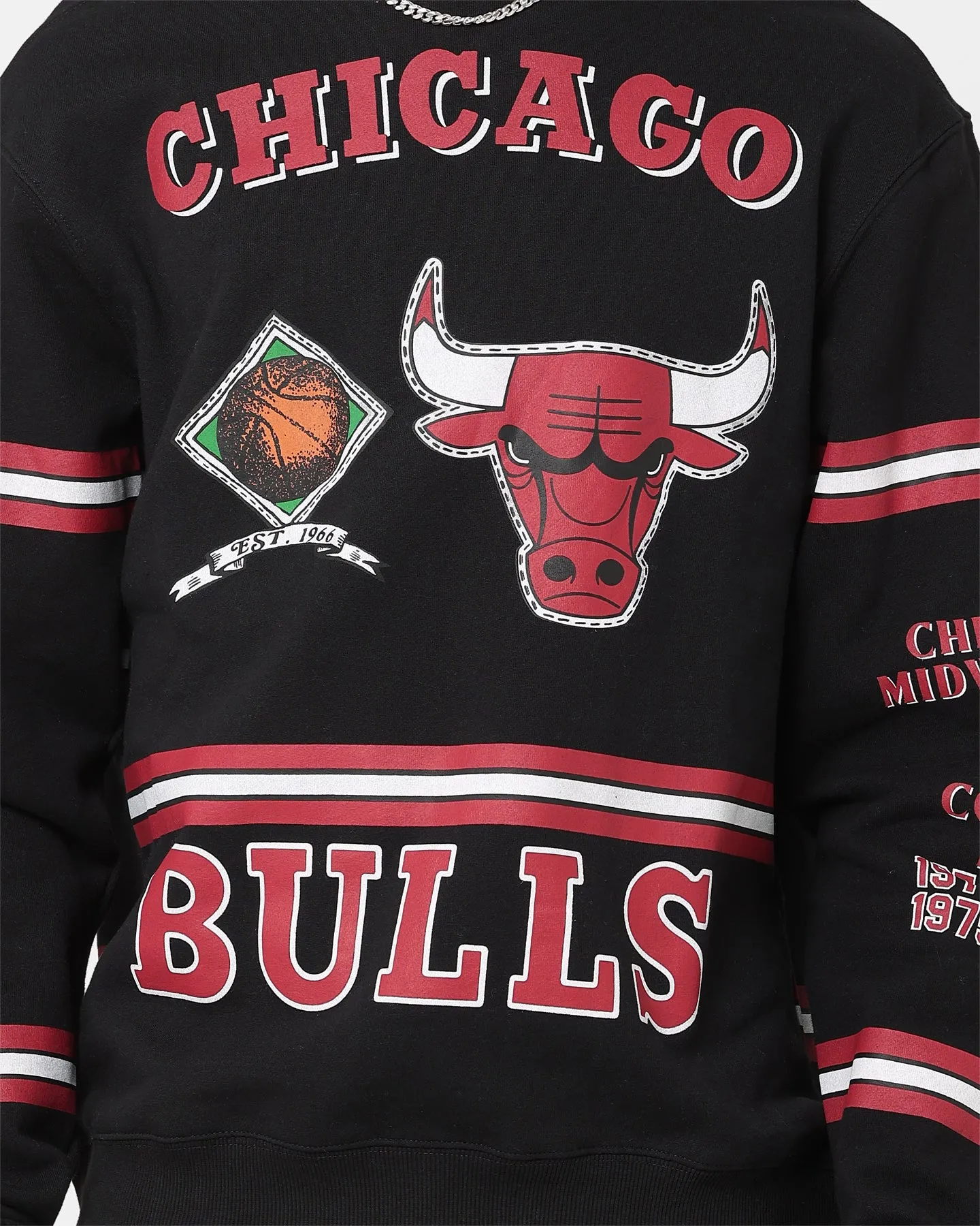 Mitchell & Ness Chicago Bulls World Champions Crewneck Black