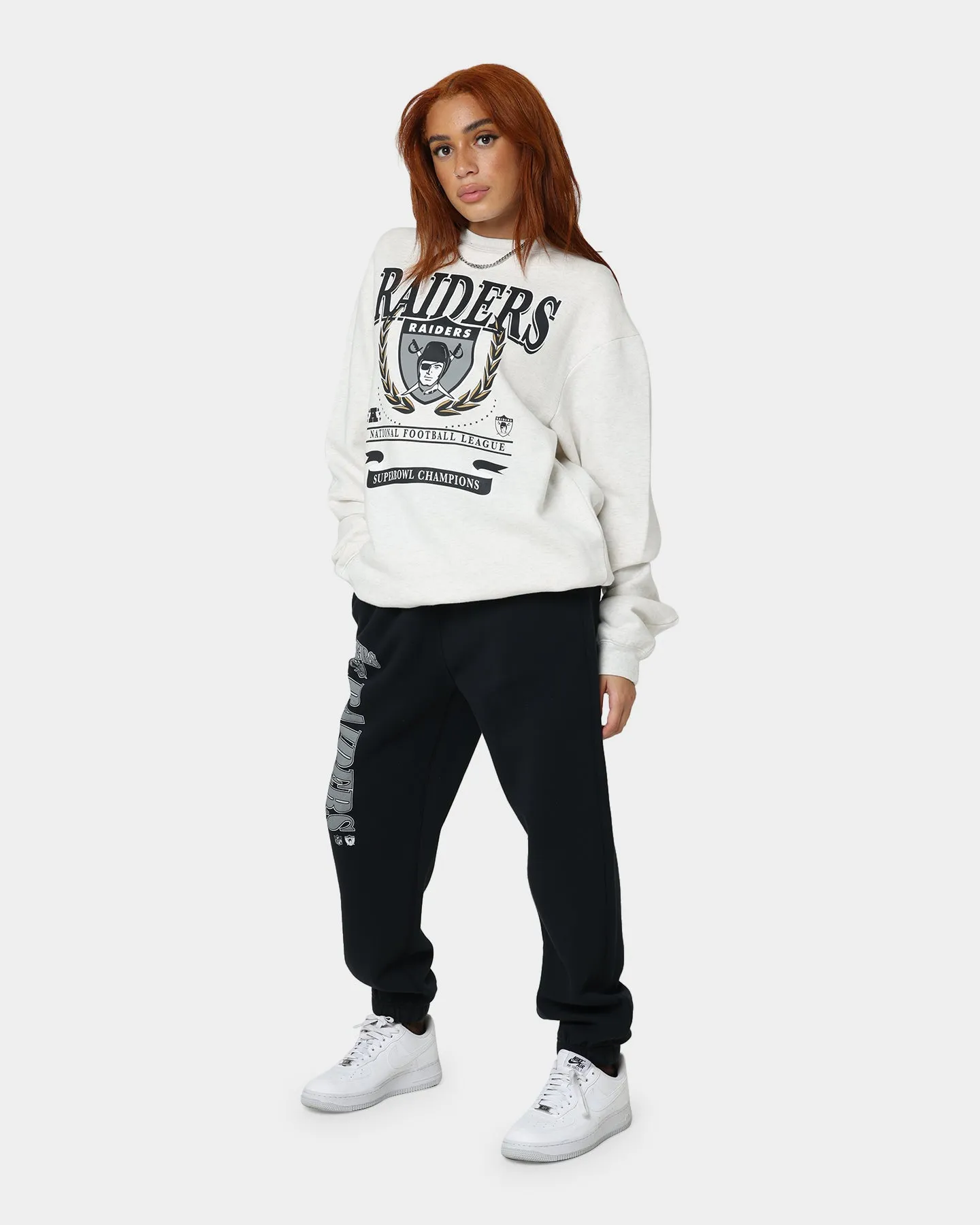 Mitchell & Ness Women's Las Vegas Raiders National Crewneck White Marle