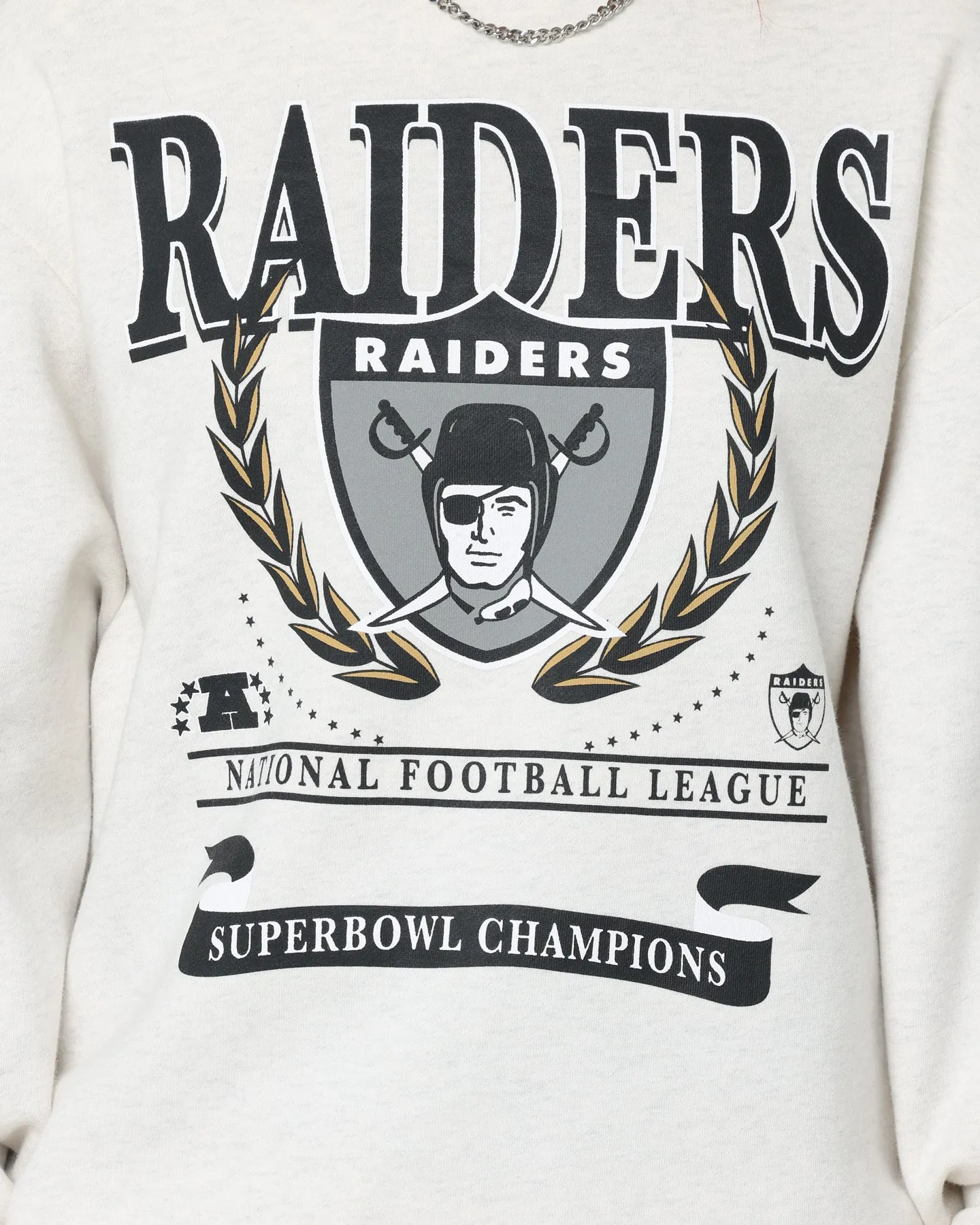 Mitchell & Ness Women's Las Vegas Raiders National Crewneck White Marle