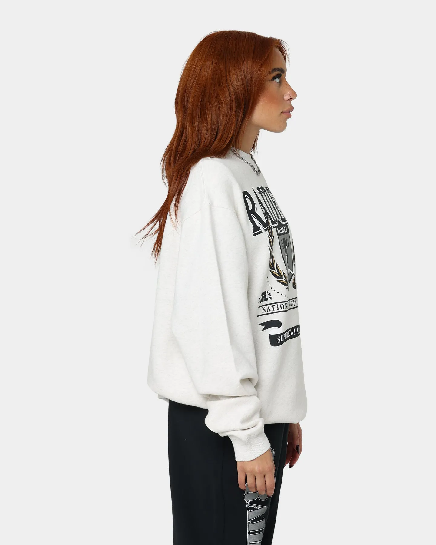 Mitchell & Ness Women's Las Vegas Raiders National Crewneck White Marle