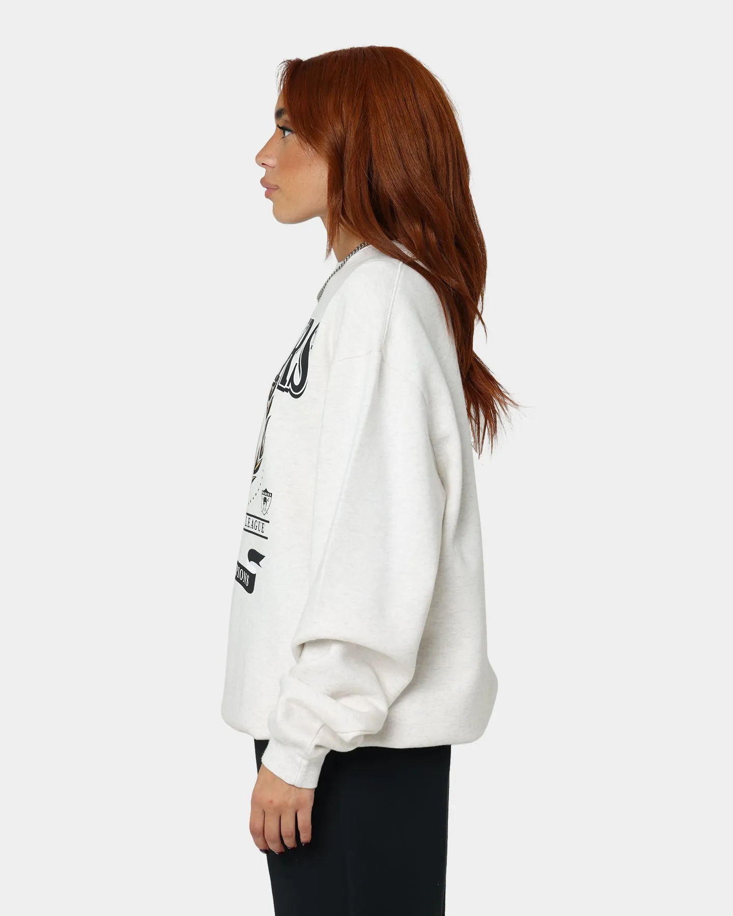 Mitchell & Ness Women's Las Vegas Raiders National Crewneck White Marle