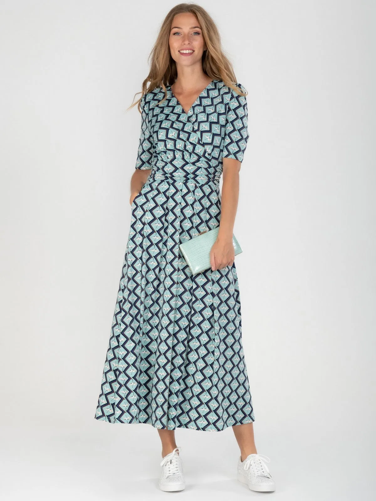 Molly Geo Print Maxi Dress, Green Geo