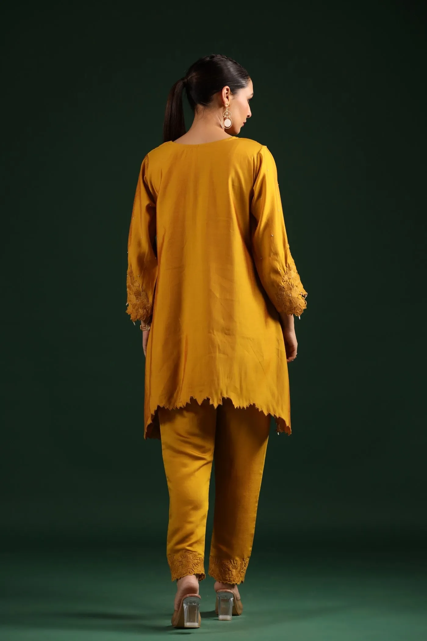 Mustard Embroidered Co-ord Set