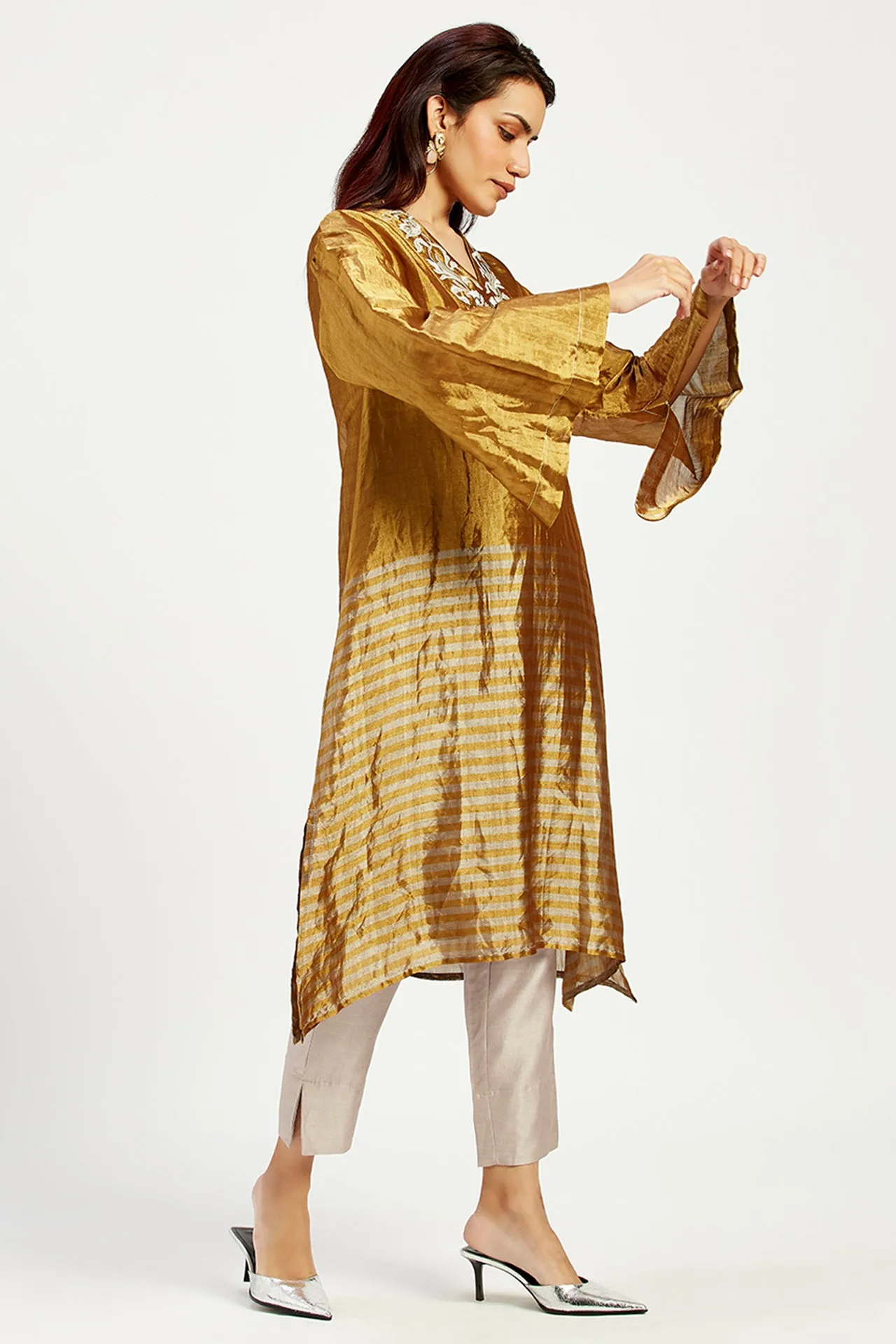 Nambia - Golden Sun Elegant Tunic   Pant Set