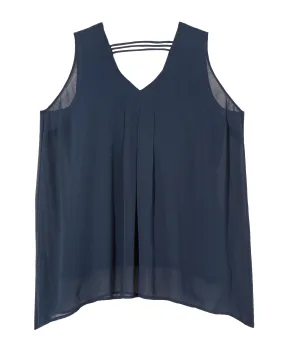 Nancy V-Neck Tank | Navy