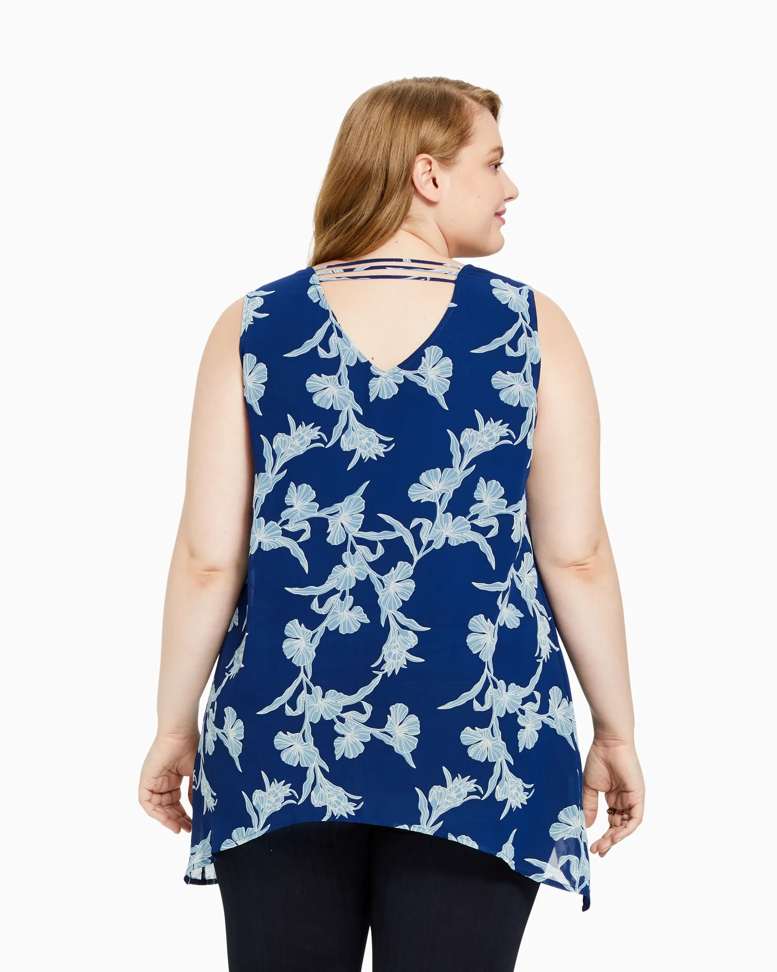 Nancy V-Neck Tank | Royal Blue / Light Blue