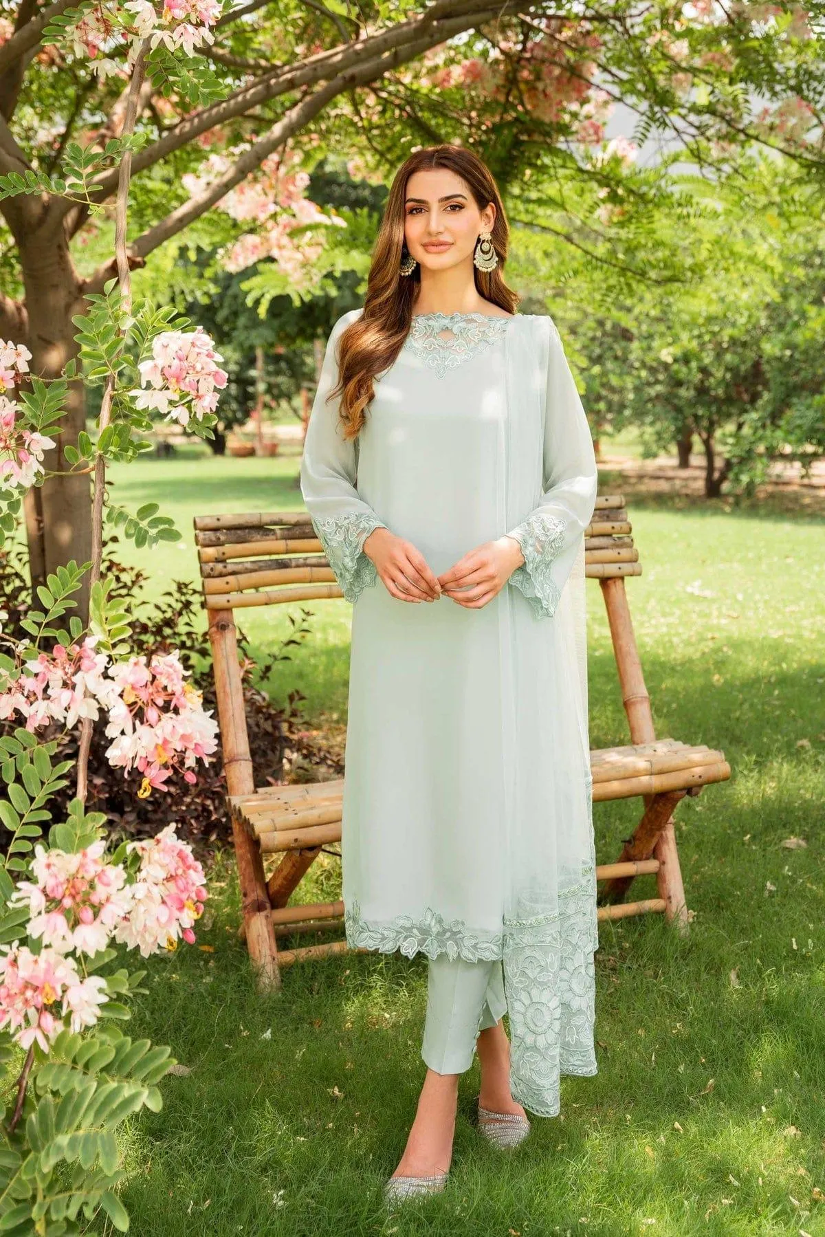 Natasha Kamal - Light Turquoise Embroidered 3 Piece - Haven