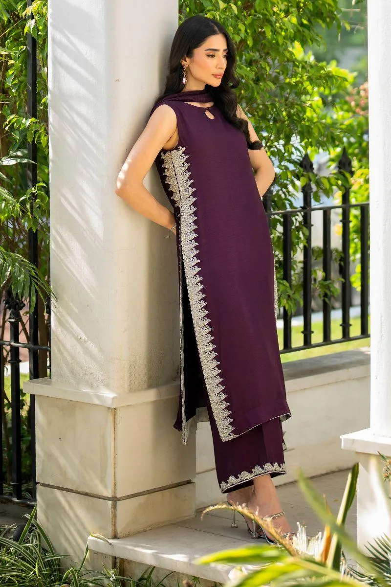 Natasha Kamal - Vini - Plum - Raw Silk - 3 Piece