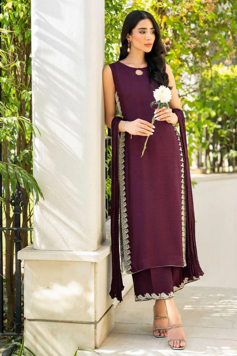 Natasha Kamal - Vini - Plum - Raw Silk - 3 Piece