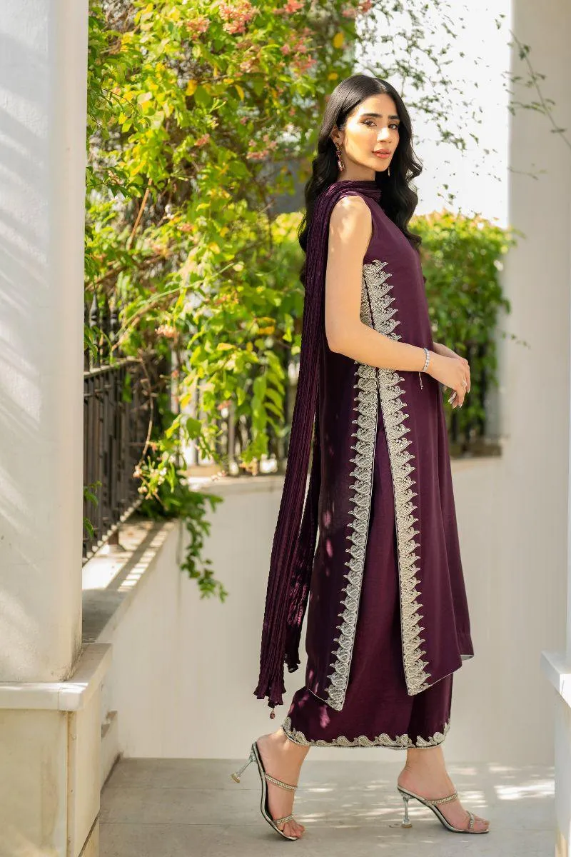 Natasha Kamal - Vini - Plum - Raw Silk - 3 Piece