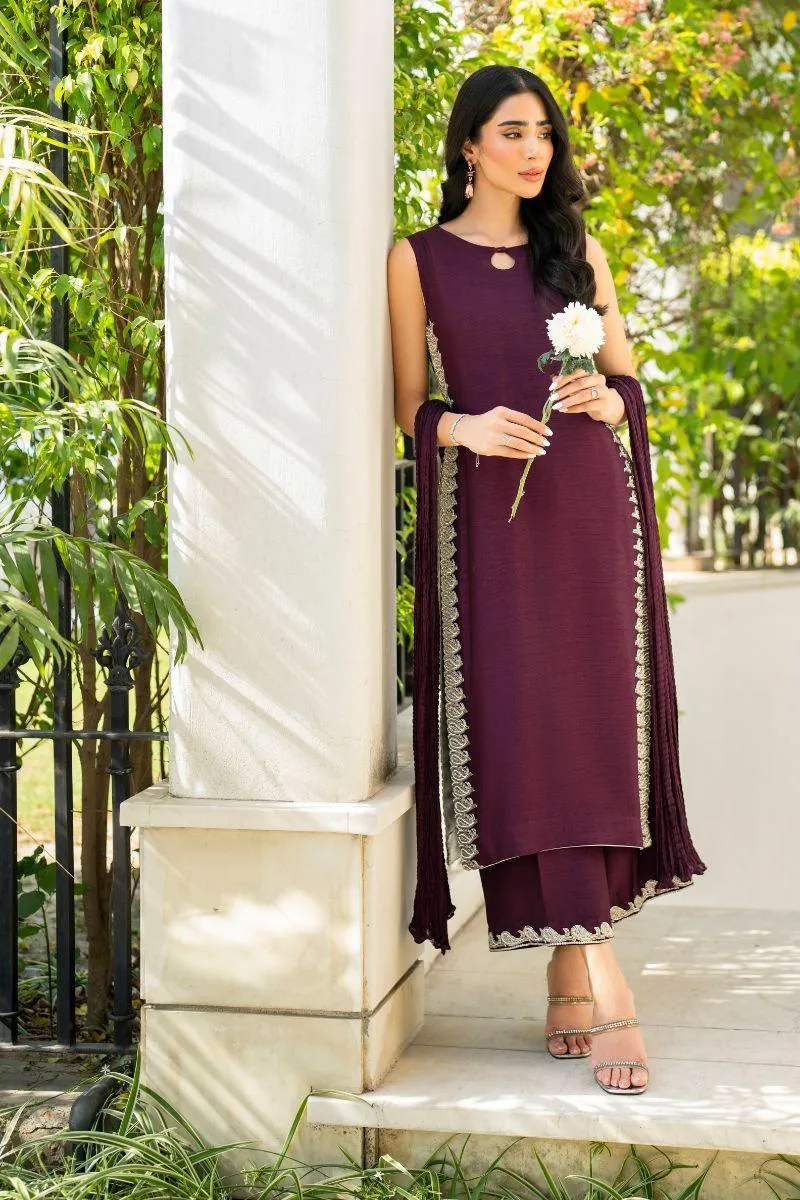 Natasha Kamal - Vini - Plum - Raw Silk - 3 Piece