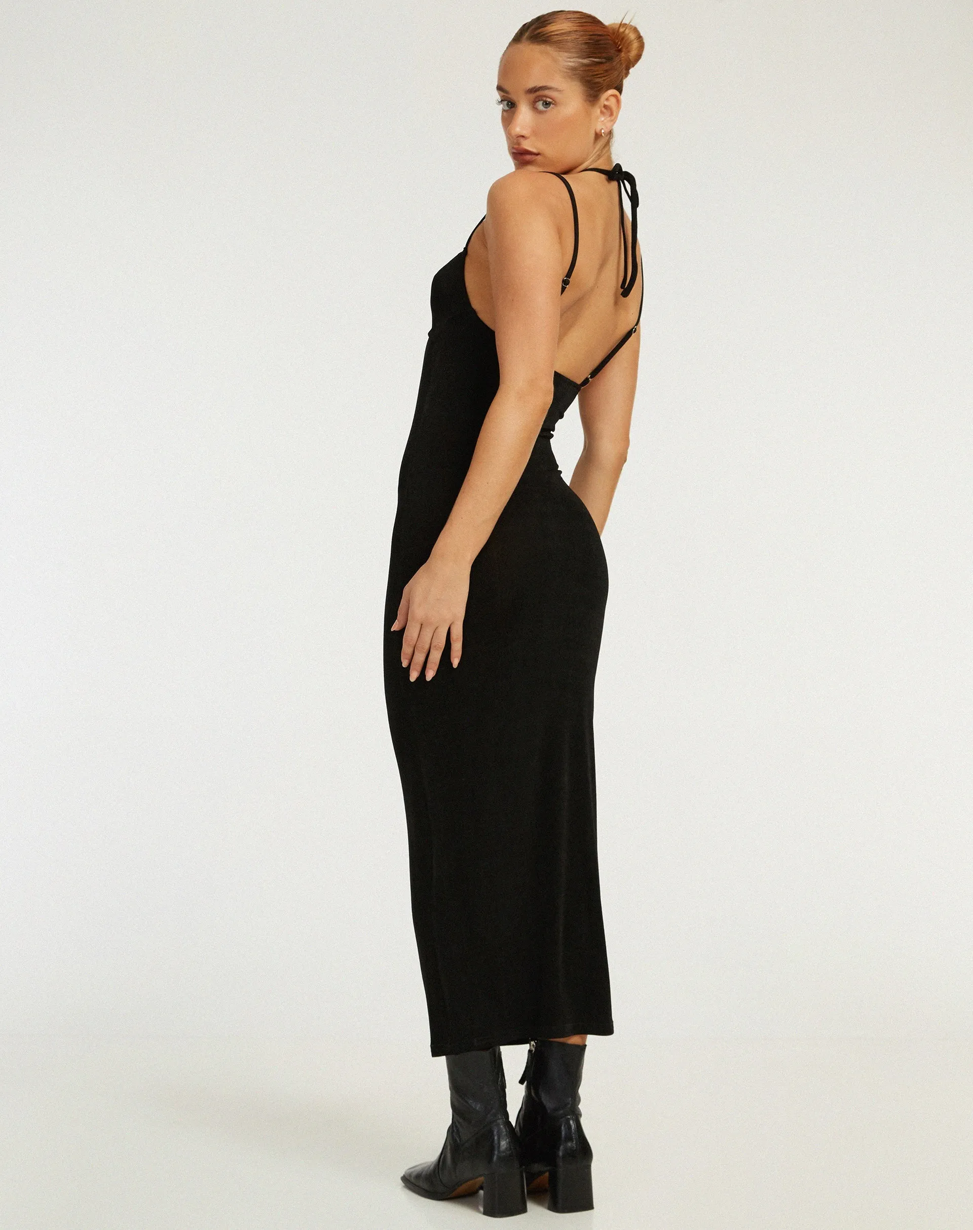 Nayara Cut Out Maxi Dress in Black