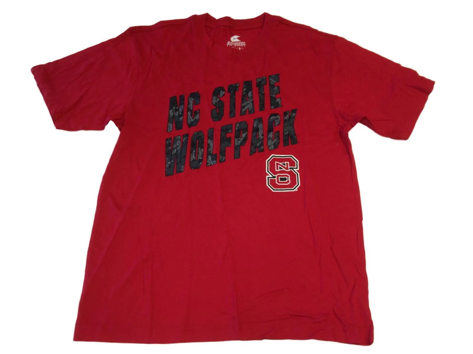 NC State Wolfpack Colosseum Red with Digital Design Logo SS T-Shirt (L)