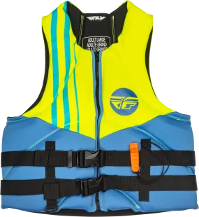 NEOPRENE FLOTATION VEST BLUE/HI-VIS/TEAL XS