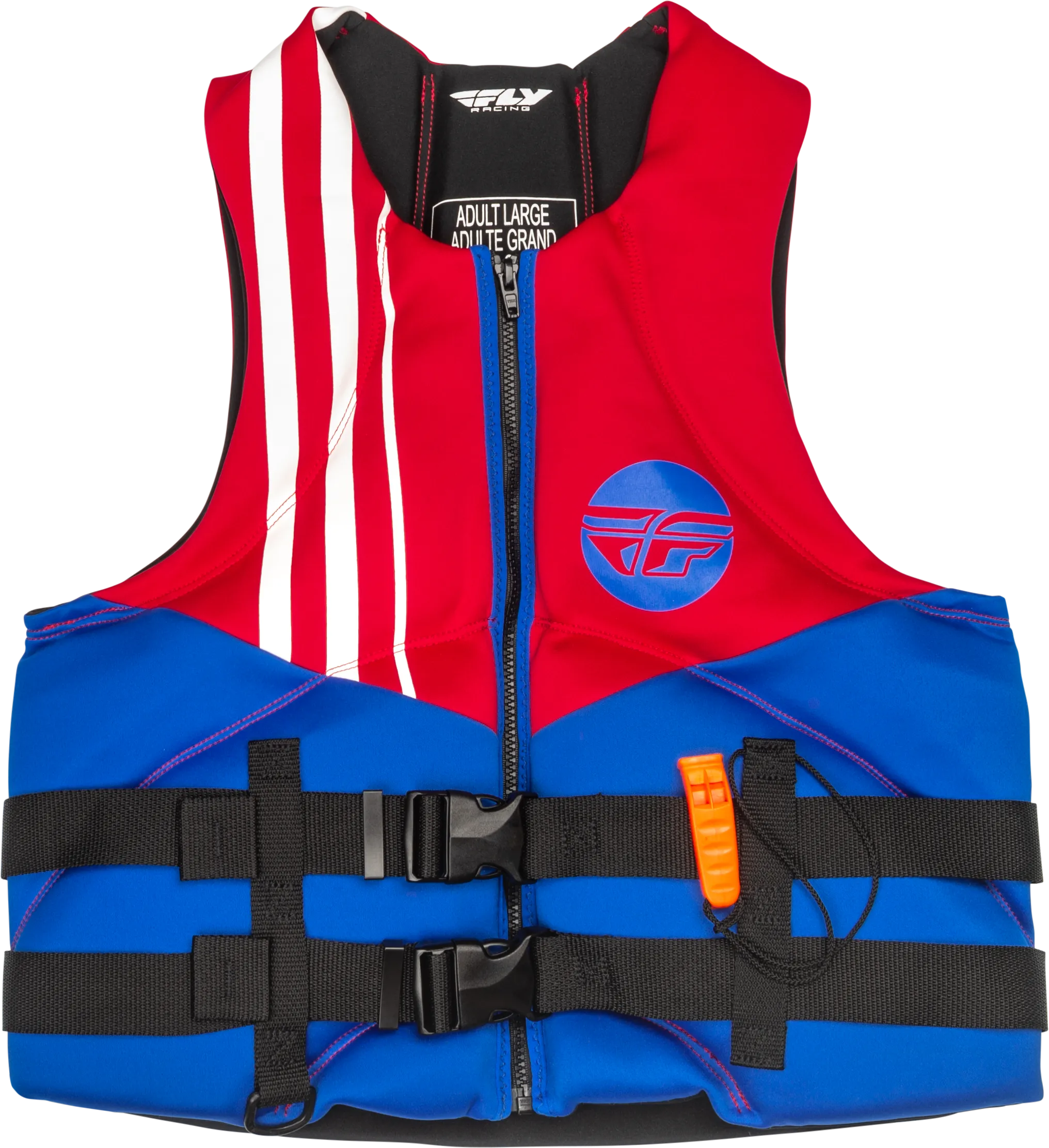 NEOPRENE FLOTATION VEST RED/WHITE/BLUE LG