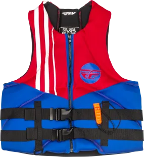 NEOPRENE FLOTATION VEST RED/WHITE/BLUE LG