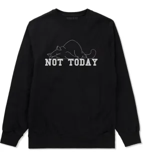 Not Today Sleepy Cat Funny Mens Crewneck Sweatshirt