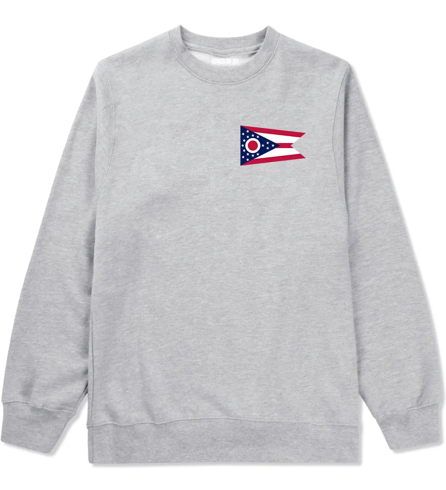 Ohio State Flag OH Chest Mens Crewneck Sweatshirt