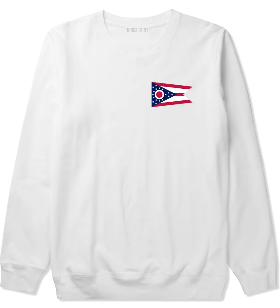 Ohio State Flag OH Chest Mens Crewneck Sweatshirt