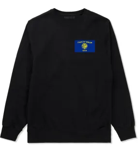 Oregon State Flag OR Chest Mens Crewneck Sweatshirt