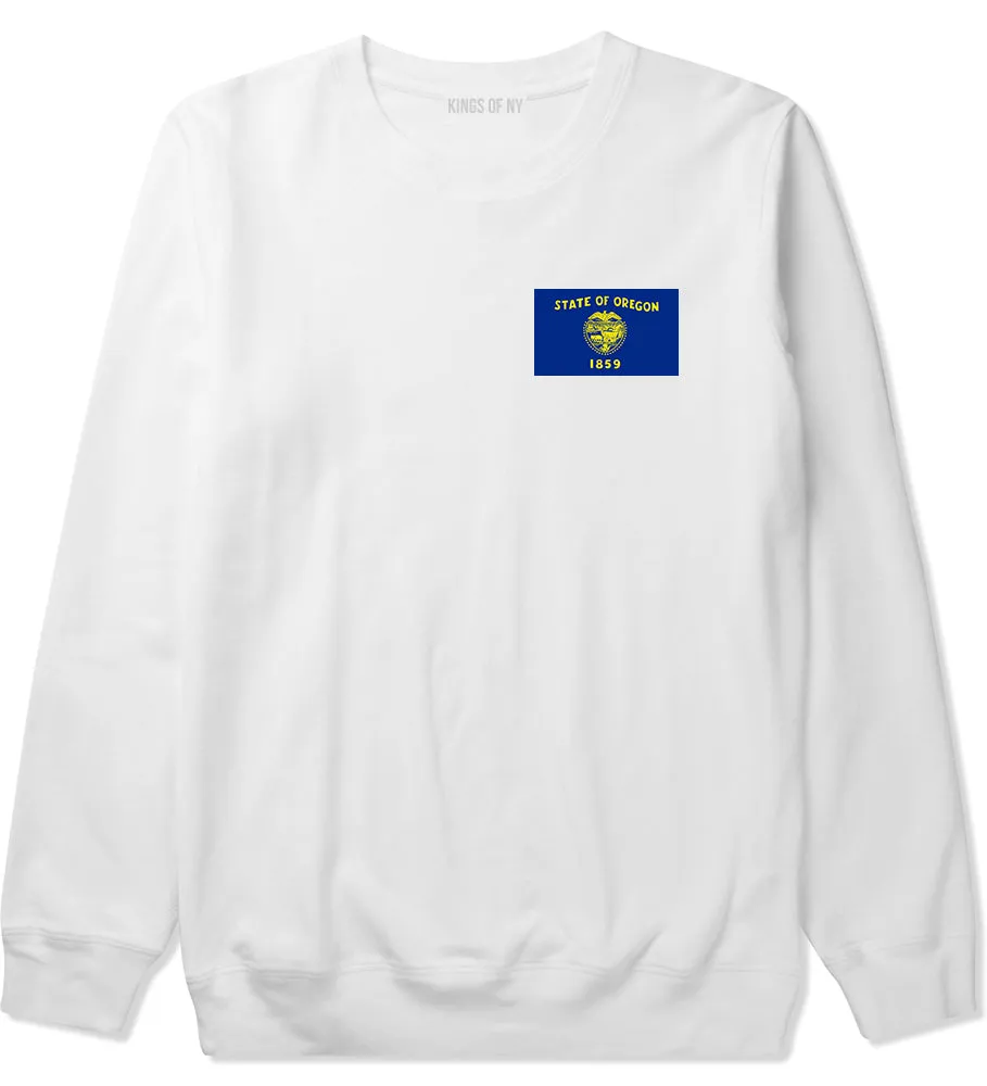 Oregon State Flag OR Chest Mens Crewneck Sweatshirt