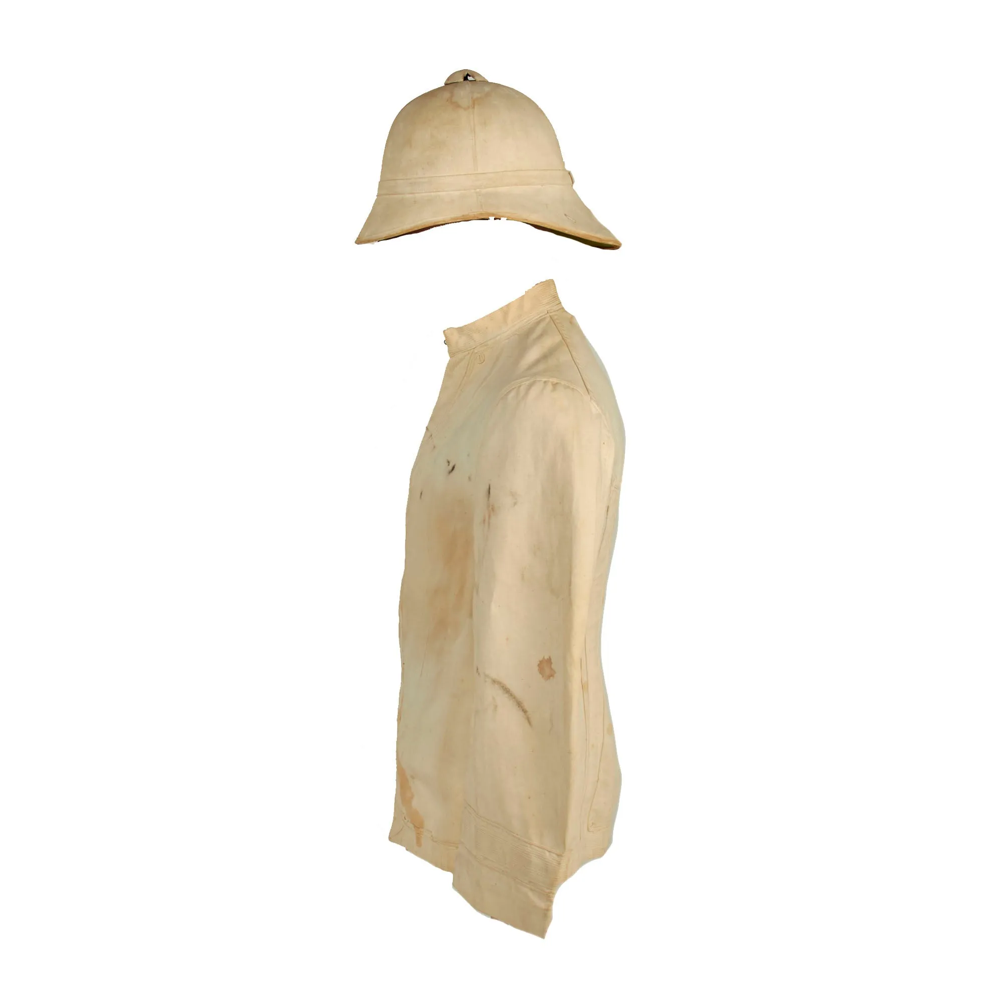 Original U.S. Spanish-American War Era US Army Model 1881 Sun Helmet With Model 1895 “Summer White” Undress Tunic - 2 Items