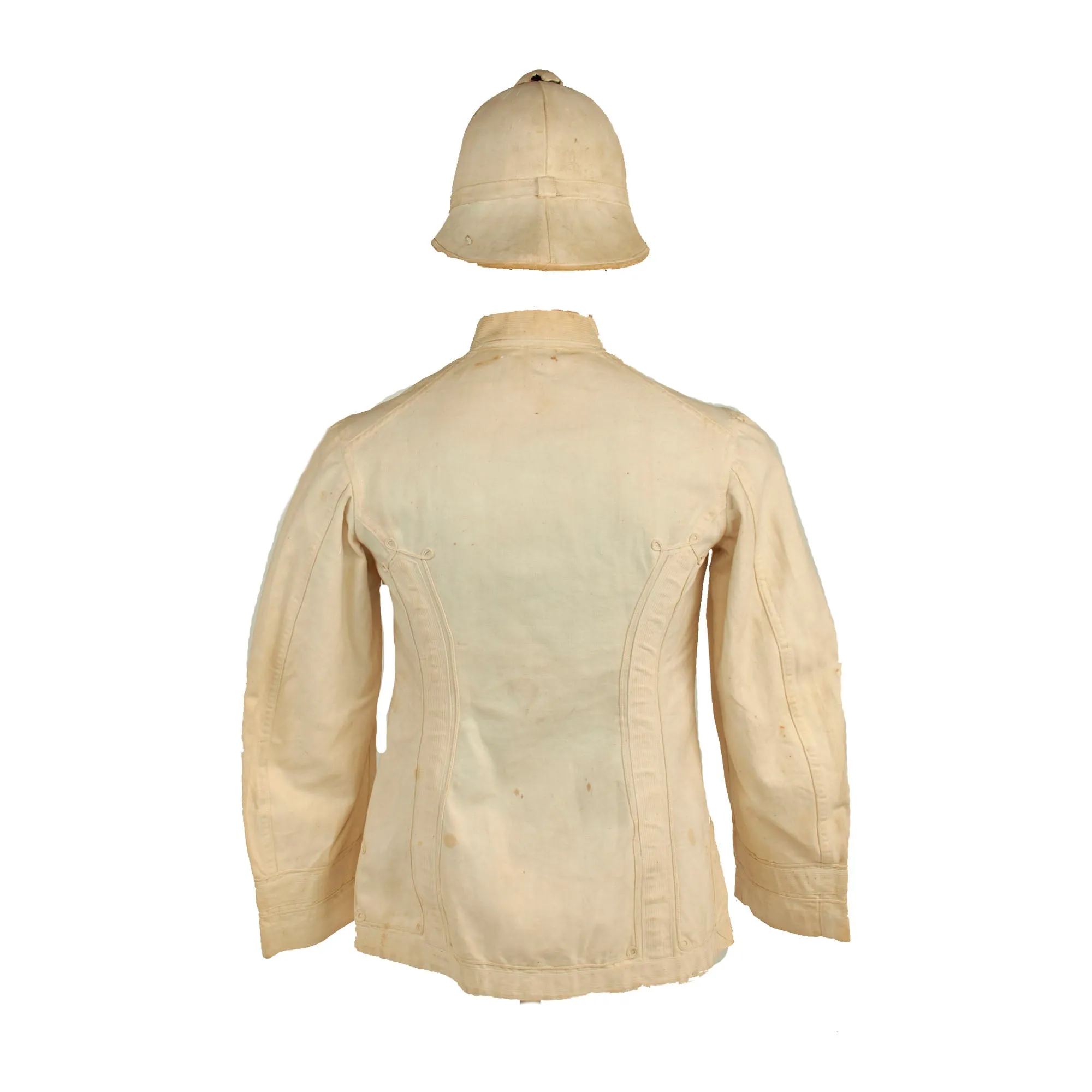 Original U.S. Spanish-American War Era US Army Model 1881 Sun Helmet With Model 1895 “Summer White” Undress Tunic - 2 Items