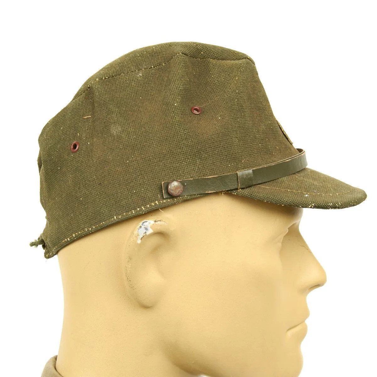 Original WWII Japanese Infantry Battle Uniform Set with Horseshoe Roll and Caps