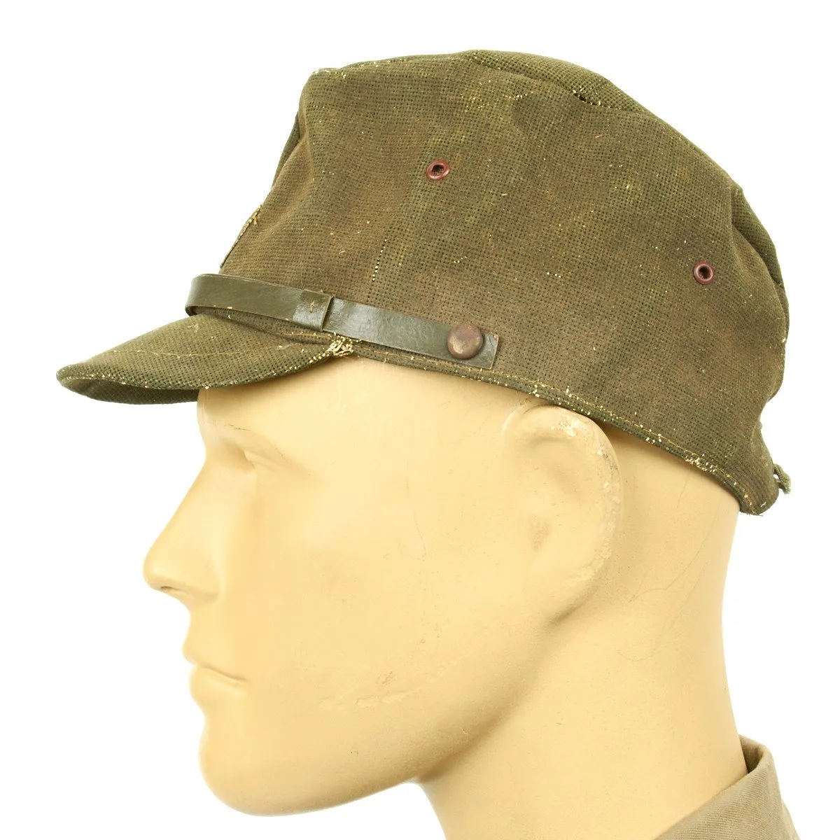 Original WWII Japanese Infantry Battle Uniform Set with Horseshoe Roll and Caps