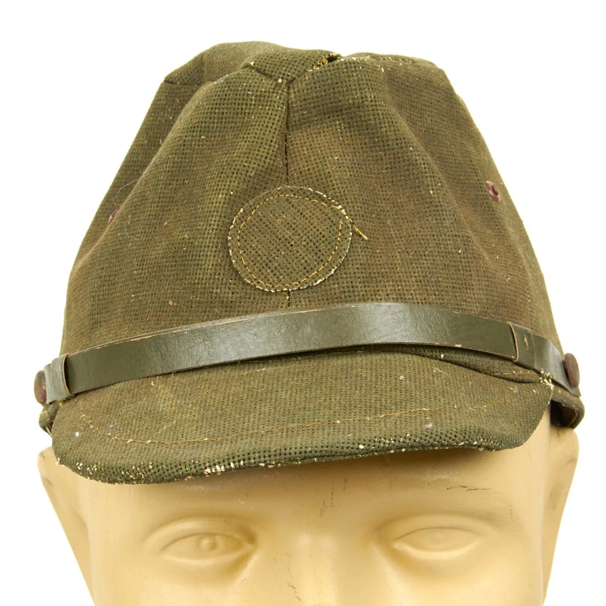 Original WWII Japanese Infantry Battle Uniform Set with Horseshoe Roll and Caps