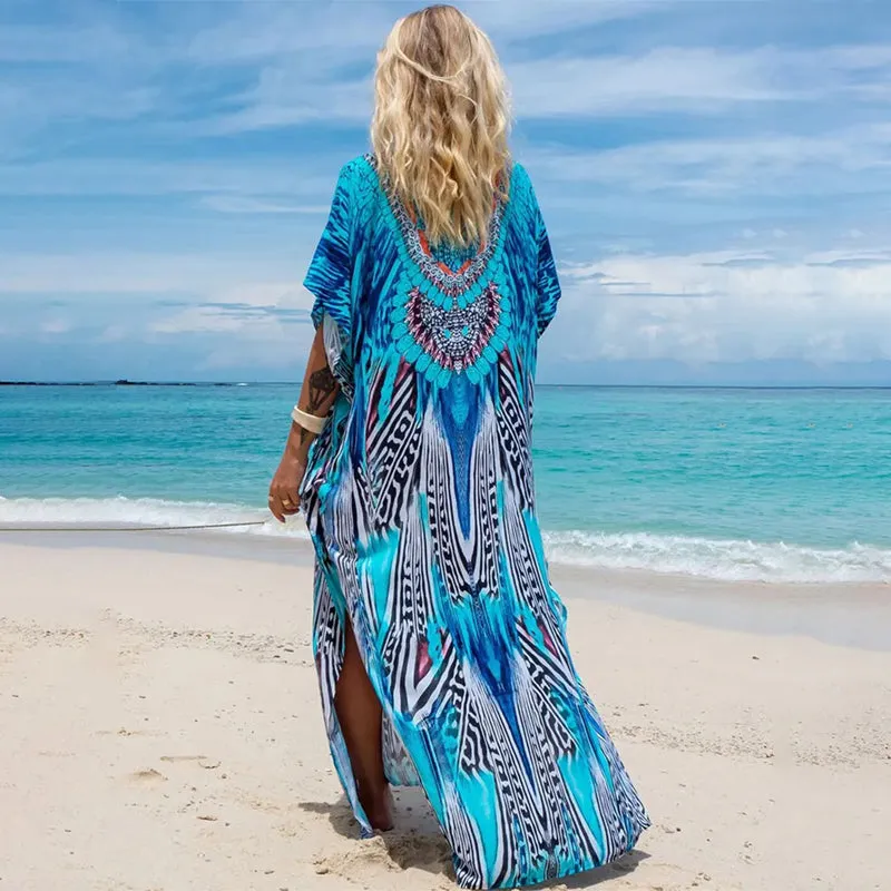 Oversized Printed Summer Beachwear Swimsuit Cover-up Dress