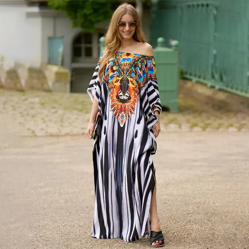 Oversized Printed Summer Beachwear Swimsuit Cover-up Dress