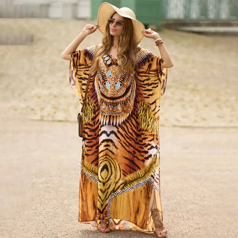 Oversized Printed Summer Beachwear Swimsuit Cover-up Dress