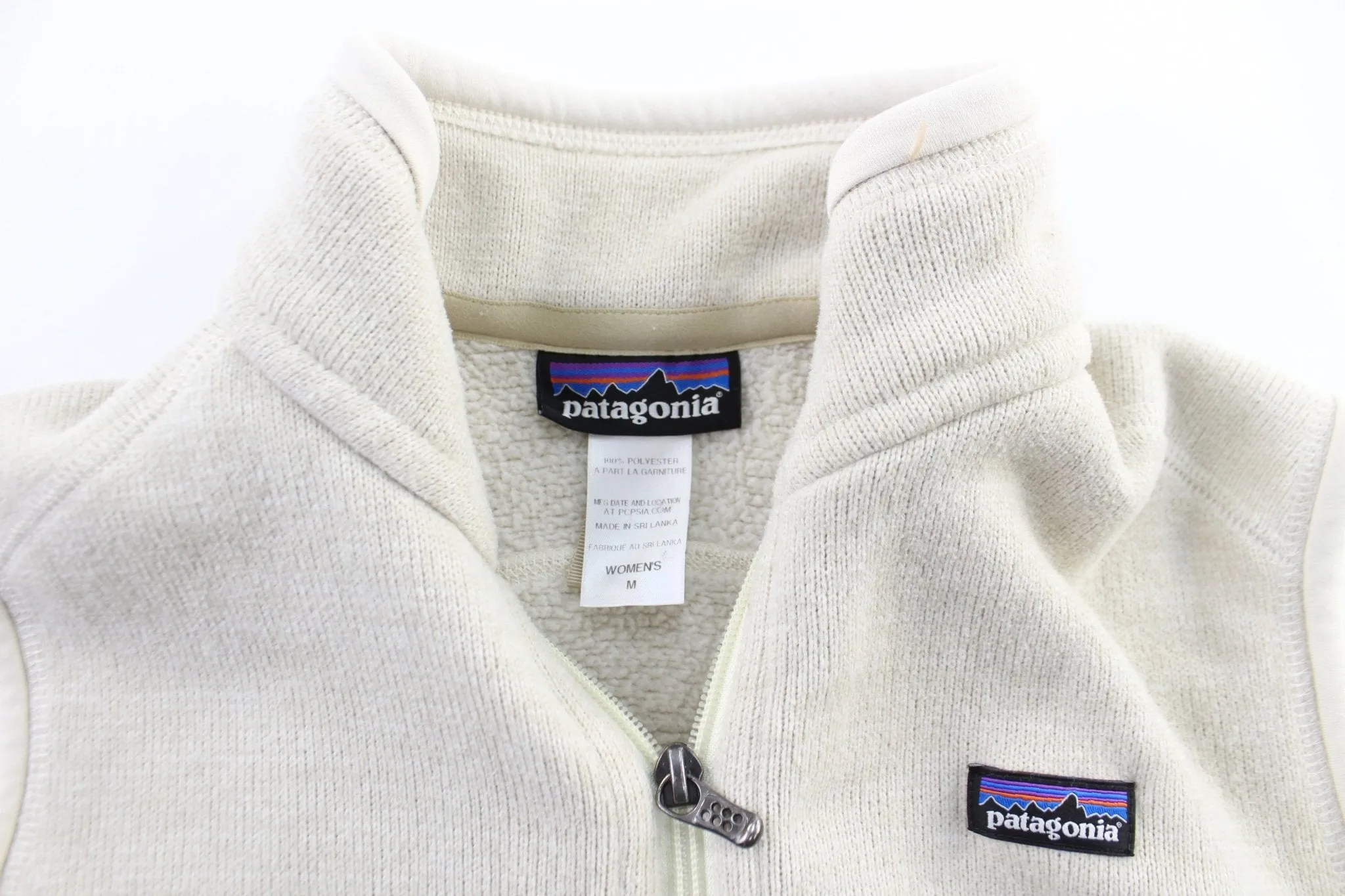 Patagonia Logo Patch Beige Zip Up Vest